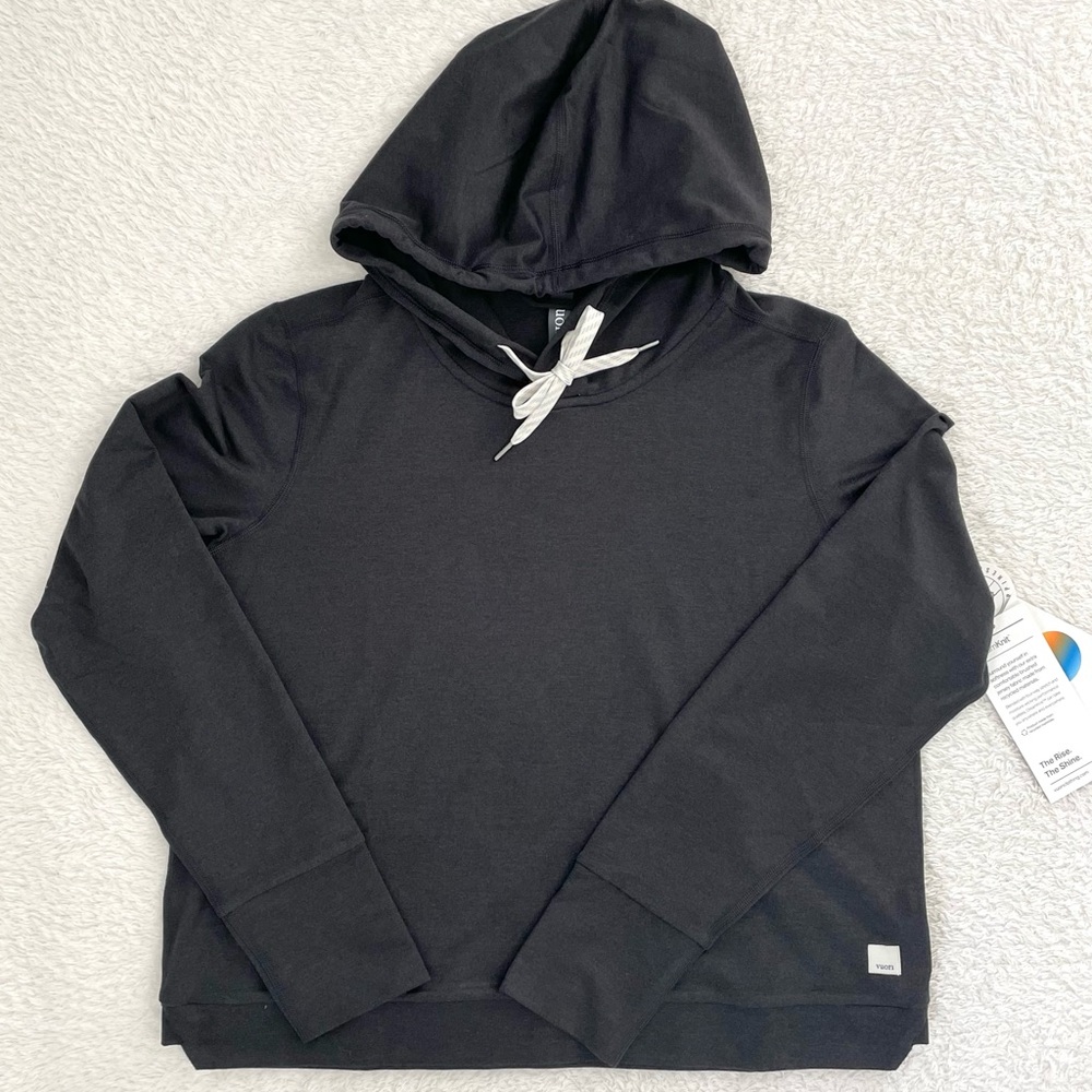 Vuori Halo Essential Hoodie Black Heather - Size S